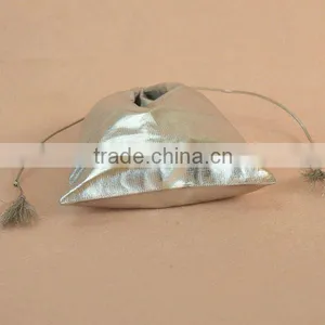 Gold/Silver Metallic Fabric Drawstring Favor Bags Pouch Directly From Factory thumbnail-1