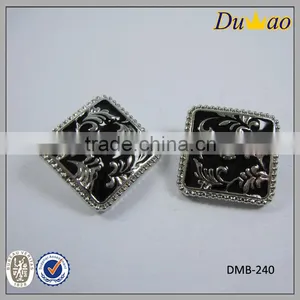 Silver Flatback Surface Pattern Enamel Metal Button Sleeve/shirt Button thumbnail-1