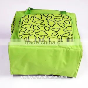 Green Color Canvas Camping Food Lunch Bag Can Cooler Bag thumbnail-4