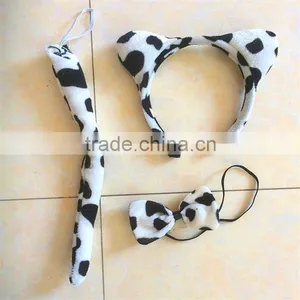 Halloween Costume Animal Ear Headband Set With Bow Tie and Animal Tail thumbnail-1