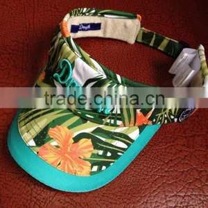 Custom 3d Embroidery Floral Sun Visor Hats With Back Closure thumbnail-4