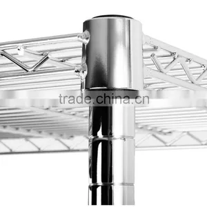 New White 5-Tier Corner Rack Display Shelf Kitchen Storage Wire Shelf thumbnail-5