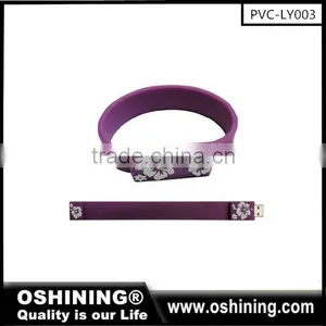 Free LOGO USB 2.0 Bracelet Silicone Real Capacity Usb Stick Cheap Promotional(PVC-LY003) thumbnail-1