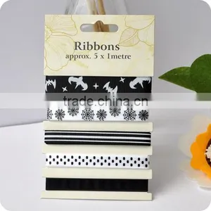 Polyester Ribbon, Satin Ribbon , Ribbon Set for Halloween, Scrapbooking Ribbon, Ribbon for Bowing thumbnail-1