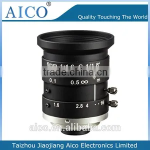 cn Aico High Resolution Manual Iris 1/1.8" F1.6 c Mount 6mm Megapixel Industry Lens thumbnail-1