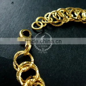 19cm Raw Brass Faceted Round Circle Link Fashion DIY Bracelet Supplies 1900081 thumbnail-2