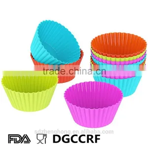 Round Cup Shape DIY Baking Silicone Cake Cup Liners Cupcake Mold thumbnail-1