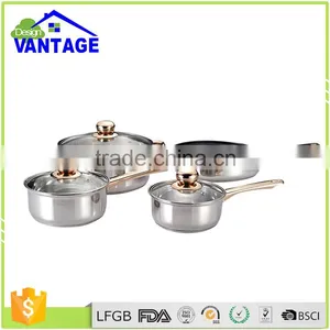 10pcs Induction Frypan Saucepan Casserole Stainless Steel Pot Non Stick Cookware thumbnail-4