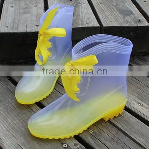 Korean Style Vogue Adult Galoshes Women Fashion Rainboots,PVC Rainshoes thumbnail-1