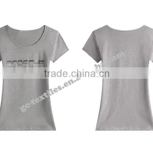 Girl's Hot Fix Rhinestone Slim Short Sleeve T-shirts for Promotion thumbnail-4