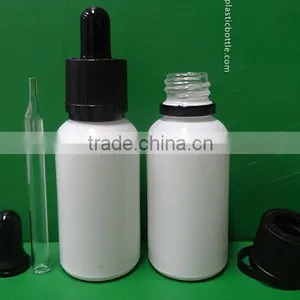 1oz Matte White Glass e Liquid Dropper Bottle thumbnail-1