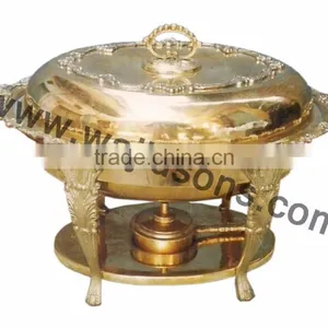 Standing Table Used Chafing Dish | Brass Plated Chafing Dish | Party Supplies Chafing Dish | Hot Design Chafing Dish thumbnail-2