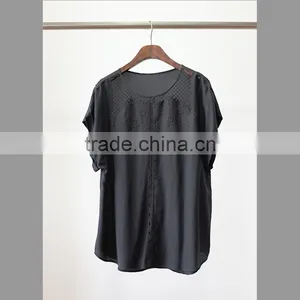 Lady Fashion Silk Blouse With Embroidery thumbnail-1