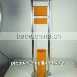 Colorful Metal Toilet Brush Holder and Two Paper Holders thumbnail-1