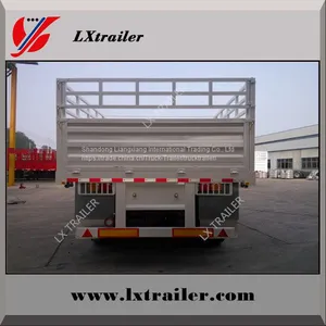 3 Axles 45Tons Flatbed Side Wall Full Cargo Trailer With Container Locks thumbnail-1