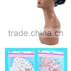 Hot Selling Fashionable New Style EVA Printed Satin Shower Cap for Woman Lady thumbnail-1