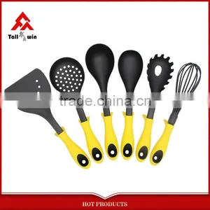 6pcs Stylish Ergonomic Tortoise Pattern Handle Kitchen Utensil Gadget Set ,18/8 Mirror Finishing Kitchen Tool Set thumbnail-1