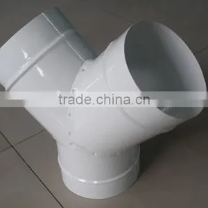 Greenhouse Air Ventilation System Galvanized Steel Y Tee 3-way Round Connector for Spiral Hose Duct Fittings thumbnail-3