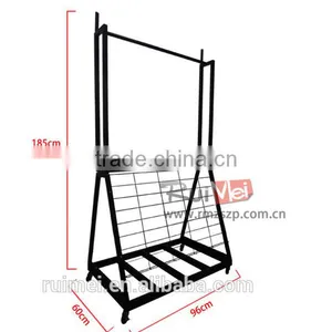 Free-Standing Portable Hanging Rug Display Metal Rack thumbnail-2