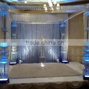 Wedding Mandap Crystal Strings Backdrop thumbnail-3