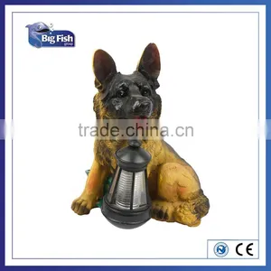 Solar Powered Polyresin Animal Dog Shaped Garden Lantern With Bright White LED Lights thumbnail-1