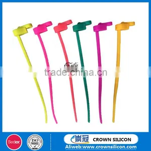 Flexible Slide Fastener Shape Silicone Cable Tie, Recyclable Silicone Food Loop thumbnail-1
