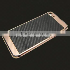 Carbon Fiber Metal Cover for IPhone7 24k Gold Plated Back Housing thumbnail-6