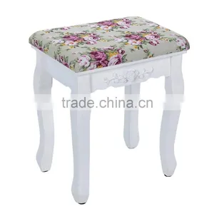 European Style Furniture Garden Style White Color Wooden Dressing Table Cosmetic Table With Stool French Luxury Dressing Table thumbnail-4