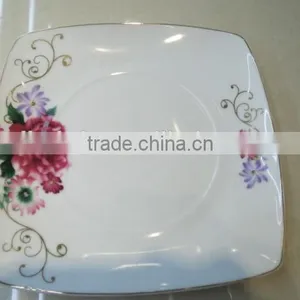 Hot Sales High Quality Nice Rose Flower Square Shape Ceramic Porcelain Dinner Set thumbnail-3
