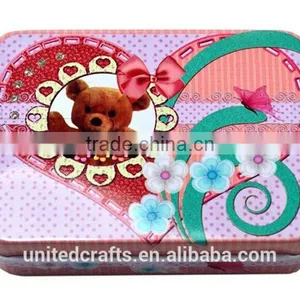 New Small Storage Jars Rectangular Iron Tin Gift Jewelry Holder Storage Box 1Pcs thumbnail-5