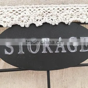 Decorative Rectangular Rustic Wire Storage Basket With Liner thumbnail-3