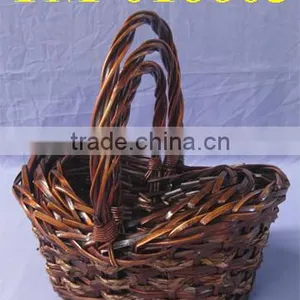 Boat Shaped Wicker Basket With Handle thumbnail-1