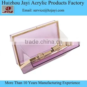 Luxury Rectangle Transparent Women Ladies Wedding Party Clear Crystal Designer Evening Clutches thumbnail-4