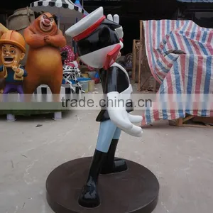 FRP Black Cat Police Cartoon Statue thumbnail-6