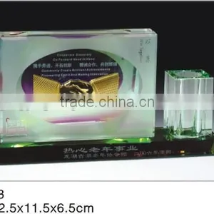 High Quality Promotional Cheap Crystal Creative Office Gifts With Pen Holder thumbnail-1