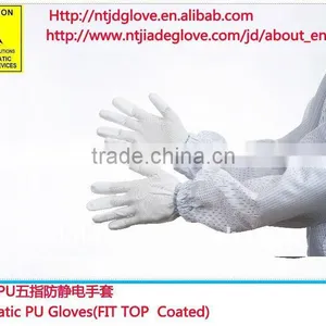 Antistatic Glove . White PU Fit Top Glove , PU Working Safety Gloves thumbnail-1