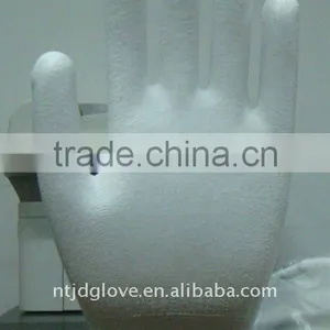 PU Glove .15 Gauge White Nylon With Coated White pu on the Palm , Knitted Wrist. thumbnail-1