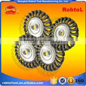 115MM Brush Wheel Twist Knot Crimped Bowl Disc Abrasive M14 Round Grinding Cheaning Brush thumbnail-5