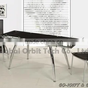 Modern Simple Dining Table Set Dining Room Designs Glass Dining Table and Chair thumbnail-4