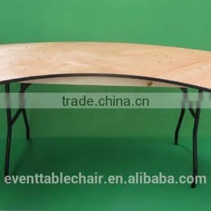 Used Plywood Banquet Rect Custom-made Trestle Folding Table thumbnail-1