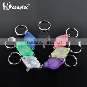New Plastic LED Keychain White Light Keychain LED Light Promotion Gift LED Keyring With Insulation Layer China OEM Supplier thumbnail-5