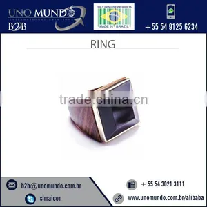 Superior Look Black Wood and Stone Ring Available at Wholesale Price thumbnail-1