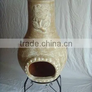 Clay Chimney With Metal Stand, Fire Shelf and Lid thumbnail-1