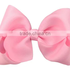 Small Solid Color Grosgrain Hair Clip Bows thumbnail-1