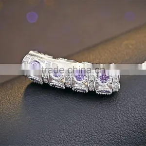 925 Sterling Silver Zircon Bend Pendant Necklace thumbnail-1