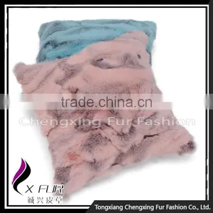 CX-D-17A Custom Genuine Rabbit Fur Decorative Pillow Cases thumbnail-1