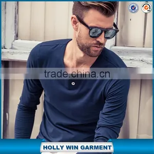 2015 New Plain Fashion Style Mens Elongated Tshirt With Long Sleeve thumbnail-3