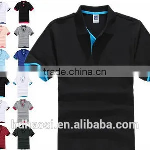 Blank t Shirt Beaded Cotton Double Color Collar Polo Shirt 195g CVC Materials Polo t Shirt for Men thumbnail-2