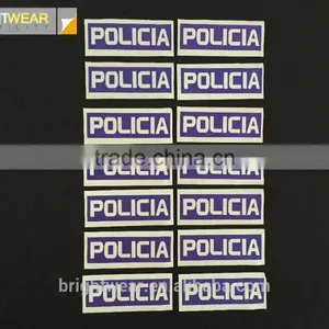 Relfective Policia or Chest Reflective Letter Reflective Words be Heated on Vest for Spain Market thumbnail-3