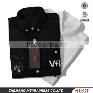 Custom Logo Embroidery Button Down Collar Short Sleeve Men's Casual Shirt thumbnail-1